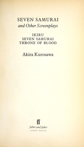 Cover for Seven Samurai and Other Screenplays